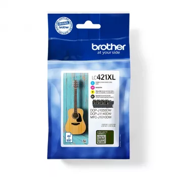 Brother LC-421XLVAL PagePack 4 vnt. Originalios didelės talpos (XL) juoda, žydra, raudona, geltona