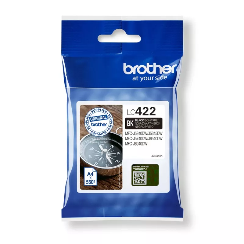 Originalus Brother LC422BK juodos spalvos rašalo kasetė, 1 vnt.