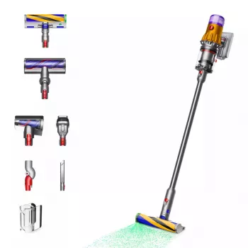 Belapis dulkių siurblys Dyson V12 Detect Slim Absolute 2-in-1, 545 W, 150 AW įsiurbimas, 0,35 L šiukšlių talpa, 60 min veikimo laikas, plaunamas filtras