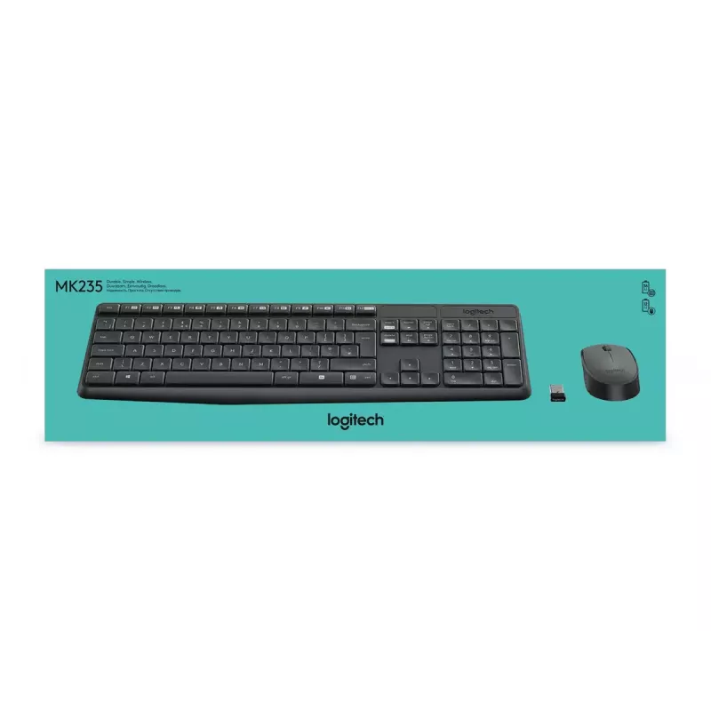 Belaidis klaviatūros ir pelės rinkinys Logitech MK235