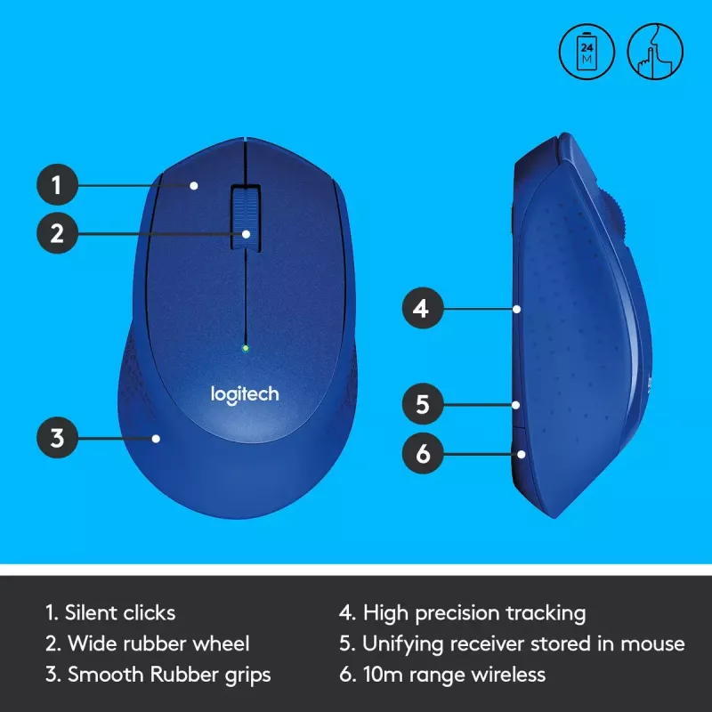 Pelė Logitech M330 SILENT PLUS RF belaidė