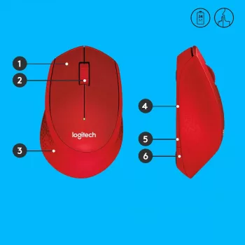 LOGITECH M330 Silent Plus raudona