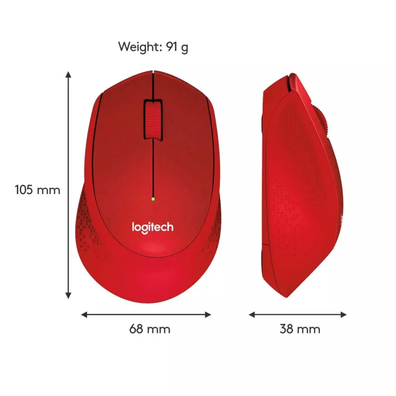 LOGITECH M330 Silent Plus raudona
