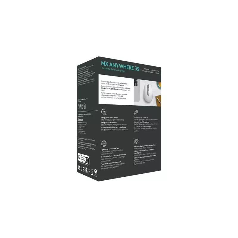 Pelė Logitech MX Anywhere 3S RF Wireless + Bluetooth