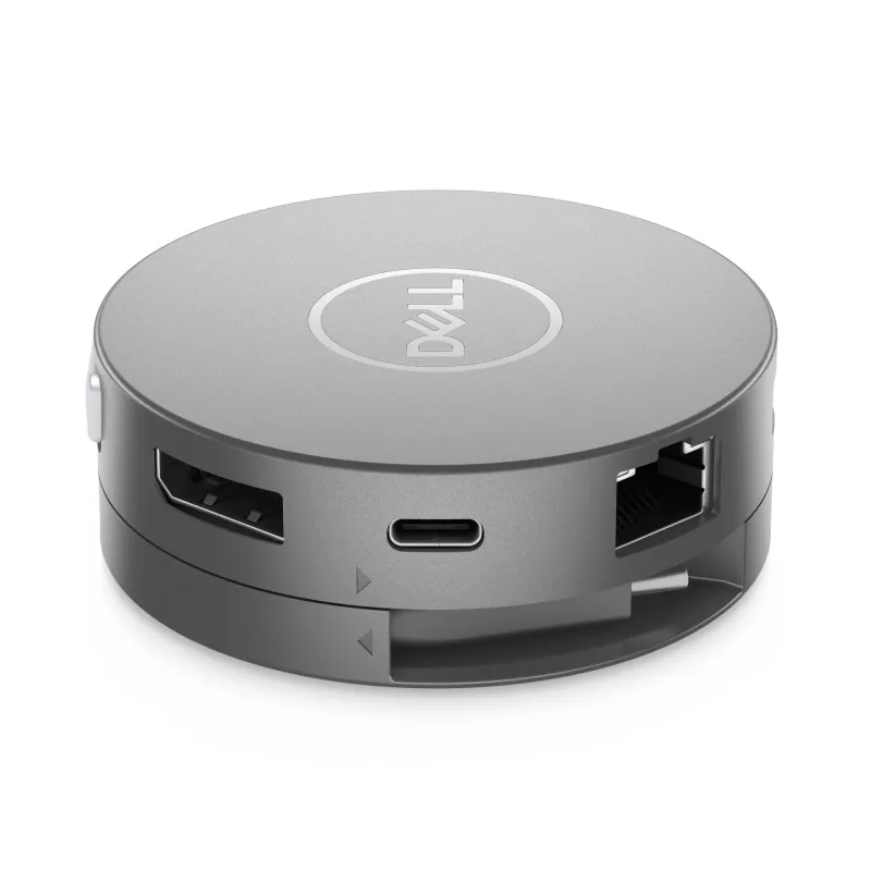 DELL DA310 USB-C kelionių centras 7-in-1, laidinis, USB 3.2 Gen 2 Type-C, 10/100/1000 Mbit/s, sidabrinis, 3840 x 2160 pikseliai