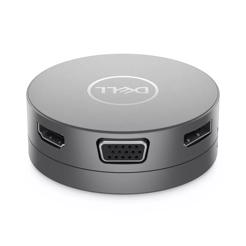 DELL DA310 USB-C kelionių centras 7-in-1, laidinis, USB 3.2 Gen 2 Type-C, 10/100/1000 Mbit/s, sidabrinis, 3840 x 2160 pikseliai