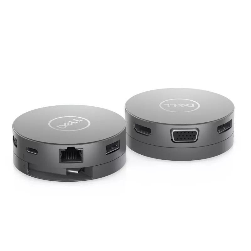 DELL DA310 USB-C kelionių centras 7-in-1, laidinis, USB 3.2 Gen 2 Type-C, 10/100/1000 Mbit/s, sidabrinis, 3840 x 2160 pikseliai