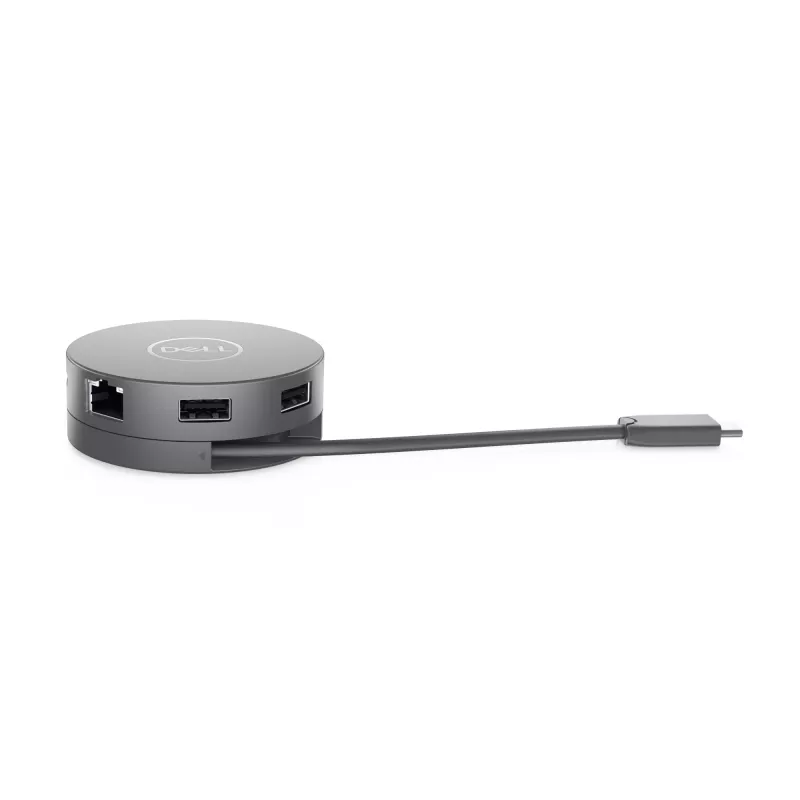 DELL DA310 USB-C kelionių centras 7-in-1, laidinis, USB 3.2 Gen 2 Type-C, 10/100/1000 Mbit/s, sidabrinis, 3840 x 2160 pikseliai