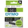 DYMO Authentic D1 lipdukai | Baltas spausdinimas ant juodos juostos | 12 mm x 7 m | Lipnios etiketės LabelManager žymekliams | Pagaminta Europoje