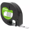 DYMO LetraTag popierinės etiketės | Autentiškos | 12 mm x 4 m ritinys | Juodas spausdinimas ant balto | Lipnios universalios etiketės, skirtos LetraTag etikečių spausdintuvams | Pagaminta Europoje