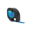 DYMO LetraTag plastikinė etikečių juosta | 12 mm x 4 m | juodas šriftas ant mėlynos spalvos | lipnios etiketės