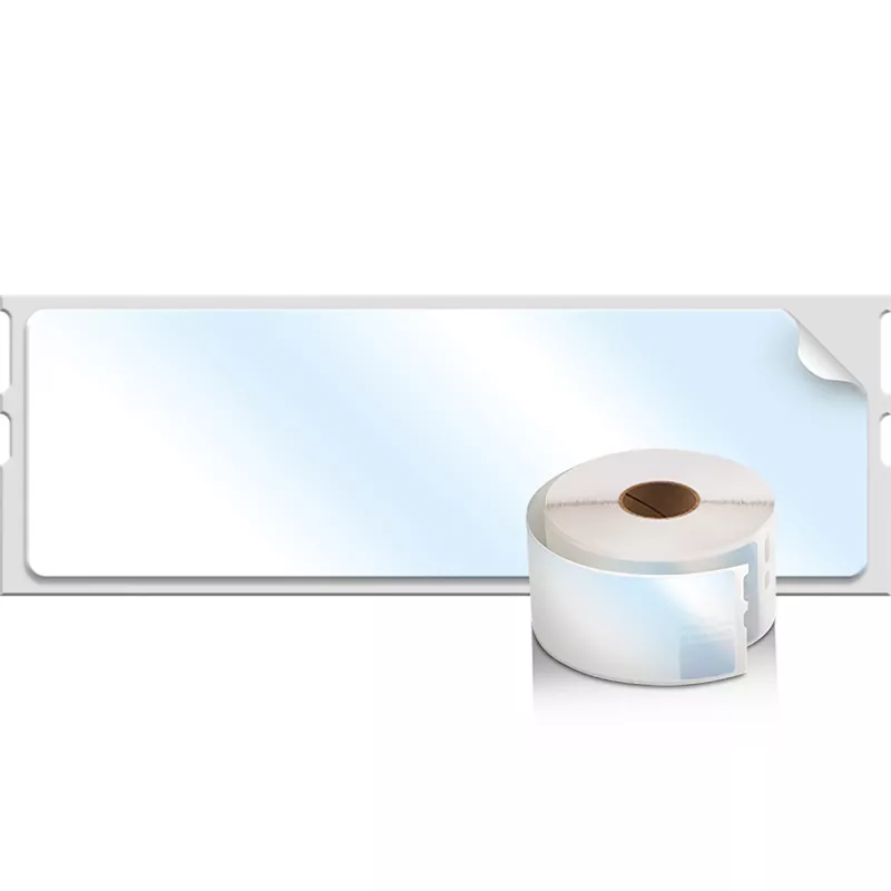 DYMO Autentiški LabelWriter dideli adresų lipdukai | 36 mm x 89 mm | Juodas spausdinimas ant skaidrių lipdukų | 2 ritiniai po 130 (260 lengvai nuimamų lipdukų) | Lipnūs | LabelWriter etikečių spausdintuvams