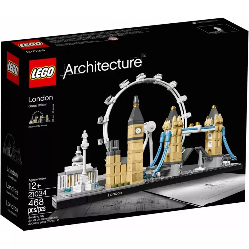 LEGO Architecture London 21034 konstruktorius – 468 dalių, Londono orientyrų modelis