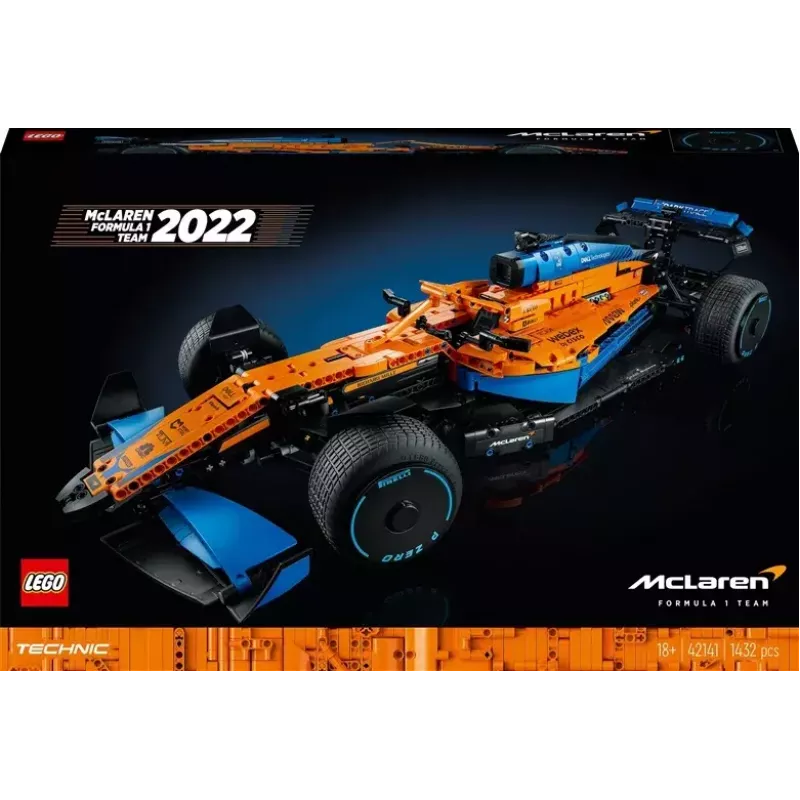 LEGO Technic lenktyninis automobilis McLaren Formula 1 42141 1:10 mastelio modelis