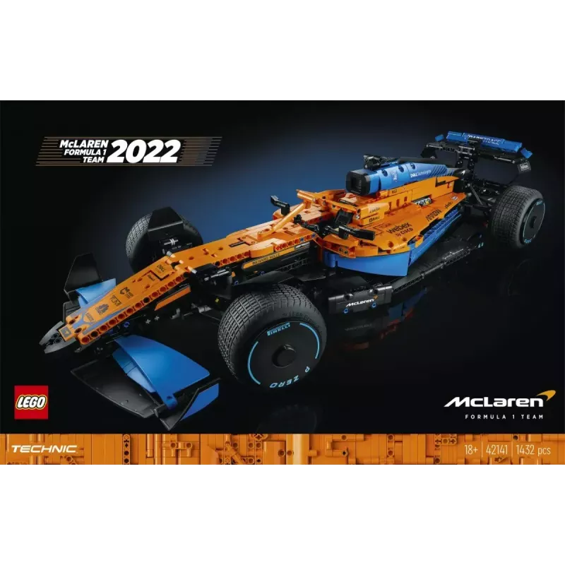 LEGO Technic lenktyninis automobilis McLaren Formula 1 42141 1:10 mastelio modelis