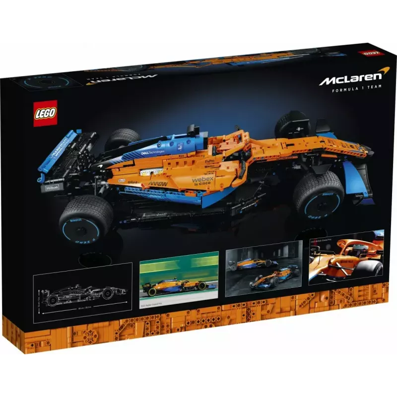 LEGO Technic lenktyninis automobilis McLaren Formula 1 42141 1:10 mastelio modelis