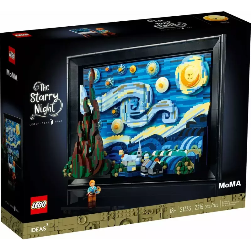 Konstruktorius LEGO 3D replikos modelis Vincent van Gogh Žvaigždėta naktis, Ideas 21333, 2316 dalių, 18+