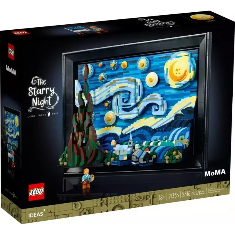 Konstruktorius LEGO 3D replikos modelis Vincent van Gogh Žvaigždėta naktis, Ideas 21333, 2316 dalių, 18+