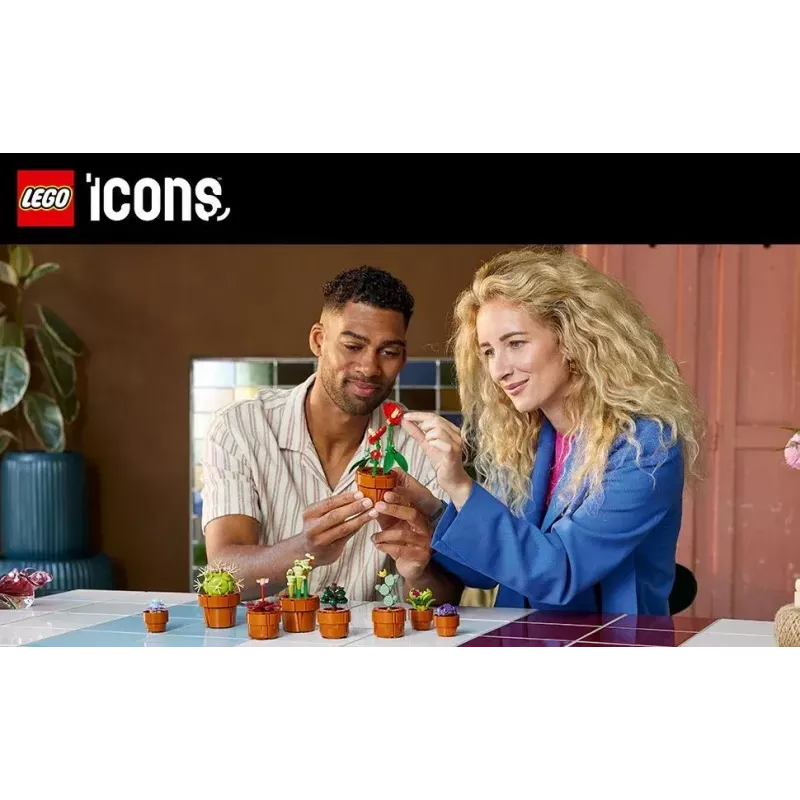 LEGO Icons Mini Plants rinkinys 10329 – 9 statomų mažų augalų modeliai, 758 dalių, 18+