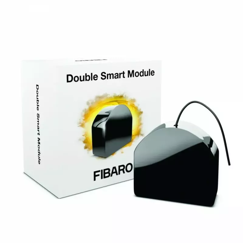 Dviejų kanalų relės modulis sienoje Fibaro FGS-224 Z-Wave Plus, 100–240 V AC, 50/60 Hz, maks. 9,5 A, juodas