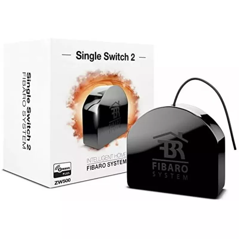 Dviejų kanalų relės modulis sienoje Fibaro FGS-224 Z-Wave Plus, 100–240 V AC, 50/60 Hz, maks. 9,5 A, juodas
