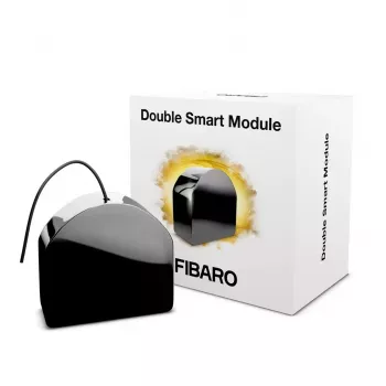 Dviejų kanalų relės modulis sienoje Fibaro FGS-224 Z-Wave Plus, 100–240 V AC, 50/60 Hz, maks. 9,5 A, juodas