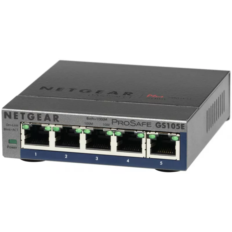 NETGEAR GS105E-200PES tinklo jungiklis Valdomas L2/L3 Gigabit Ethernet (10/100/1000) Pilka
