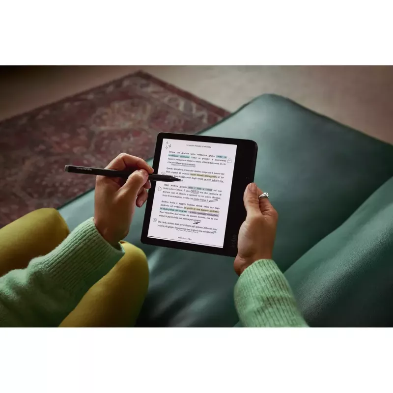 E. knygų skaitytuvė Kobo Libra Colour 7 colių E Ink Kaleido, 32 GB, 1264×1680, Wi‑Fi, Bluetooth, atspari vandeniui, USB‑C