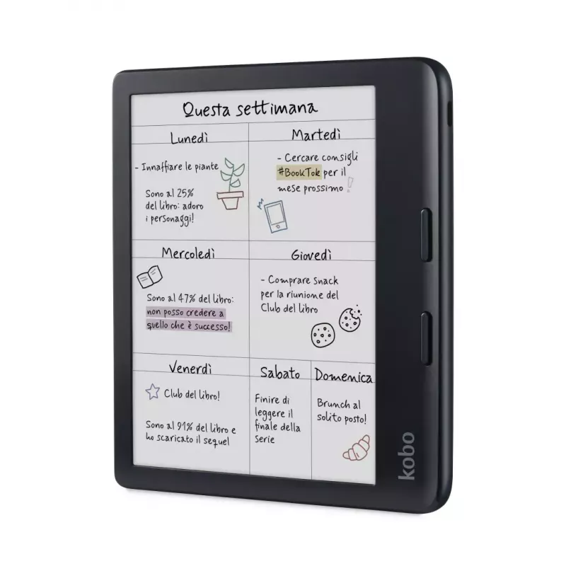 E. knygų skaitytuvė Kobo Libra Colour 7 colių E Ink Kaleido, 32 GB, 1264×1680, Wi‑Fi, Bluetooth, atspari vandeniui, USB‑C