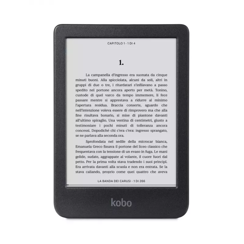 E. knygų skaityklė Kobo Clara BW — 6 colių E Ink Carta, 16 GB, Wi‑Fi, Bluetooth, atspari vandeniui, USB‑C