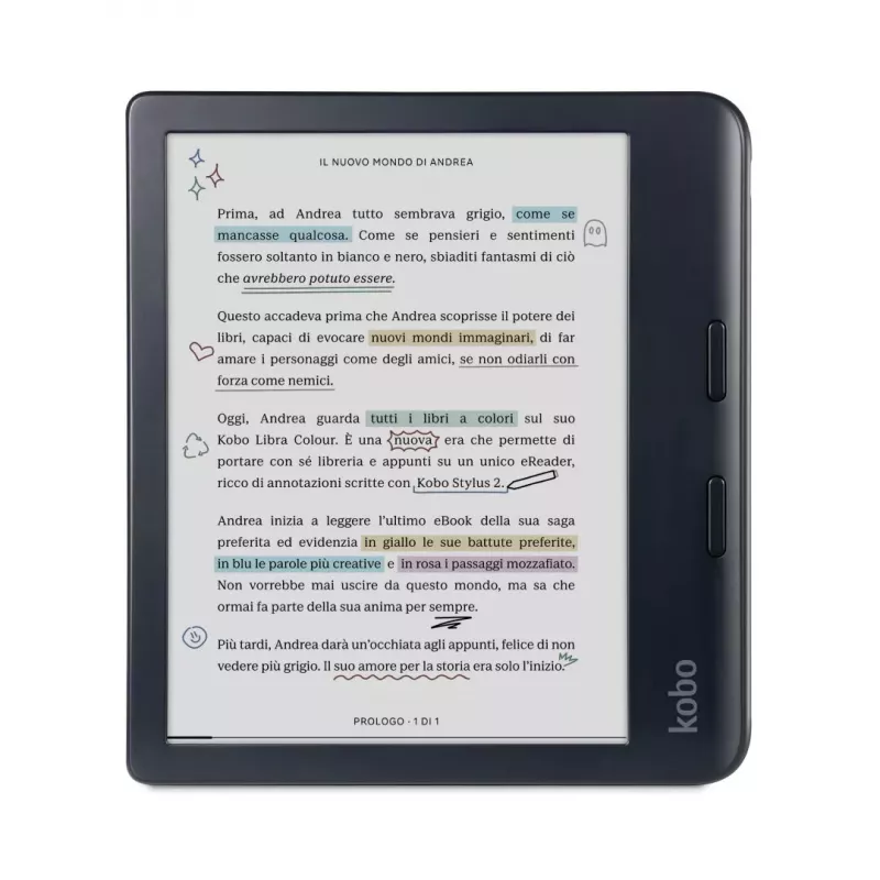 Kobo Libra Colour N428-KU-BK-K-BU 7 colių E Ink Kaleido spalvotas el. knygų skaitytuvas, 32 GB, Wi-Fi