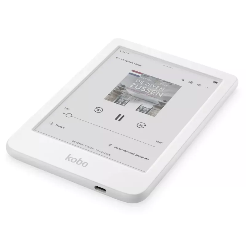 E. knygų skaitytuvas Kobo Clara Colour N367 — 6 colių E Ink Kaleido jutiklinis ekranas, 16 GB, Wi‑Fi, Bluetooth, baltas
