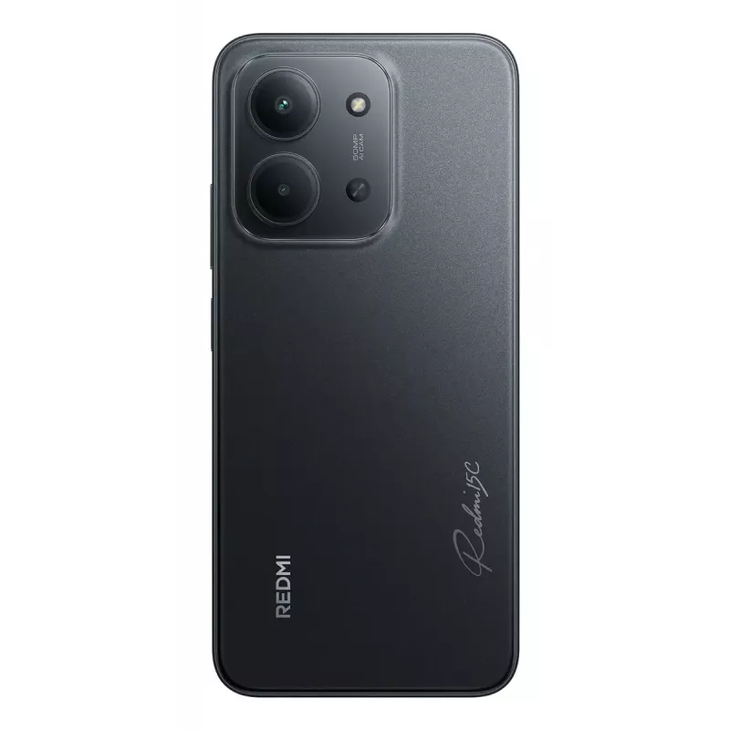 Išmanusis telefonas Xiaomi Redmi 15C 6,9 colio 4 GB RAM 256 GB atminties, MediaTek Helio G81-Ultra, 50 MP dviguba kamera, 6000 mAh, IP64, Juodas