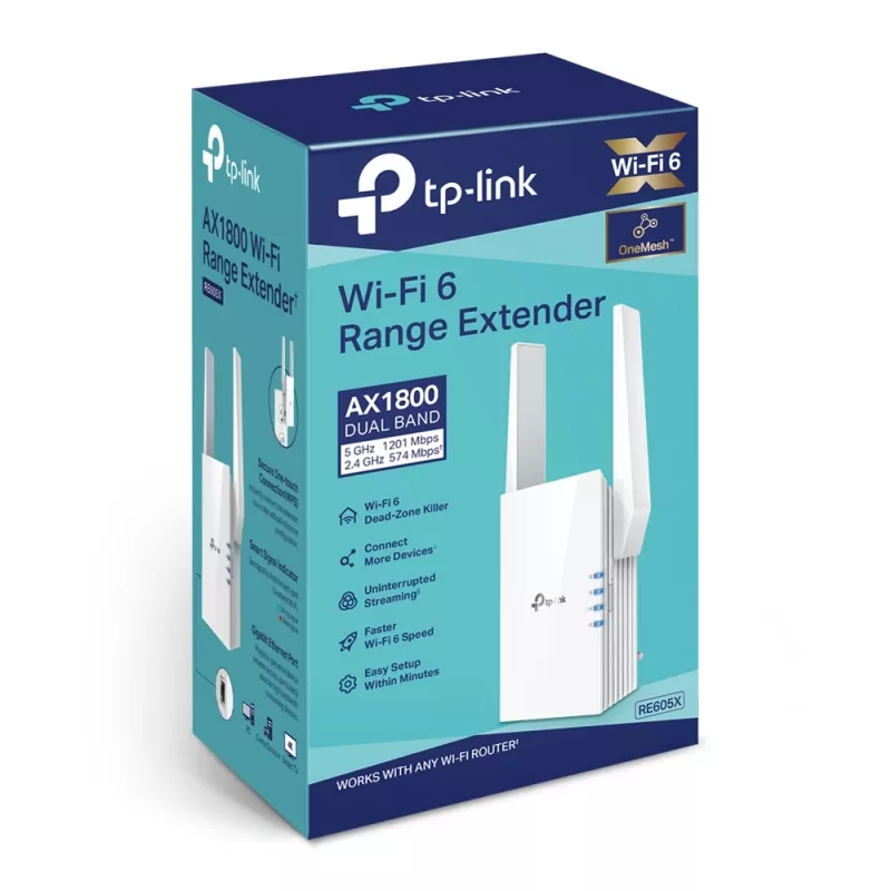 Tinklo stiprintuvas TP-Link AX1800 WiFi 6 Extender RE605X