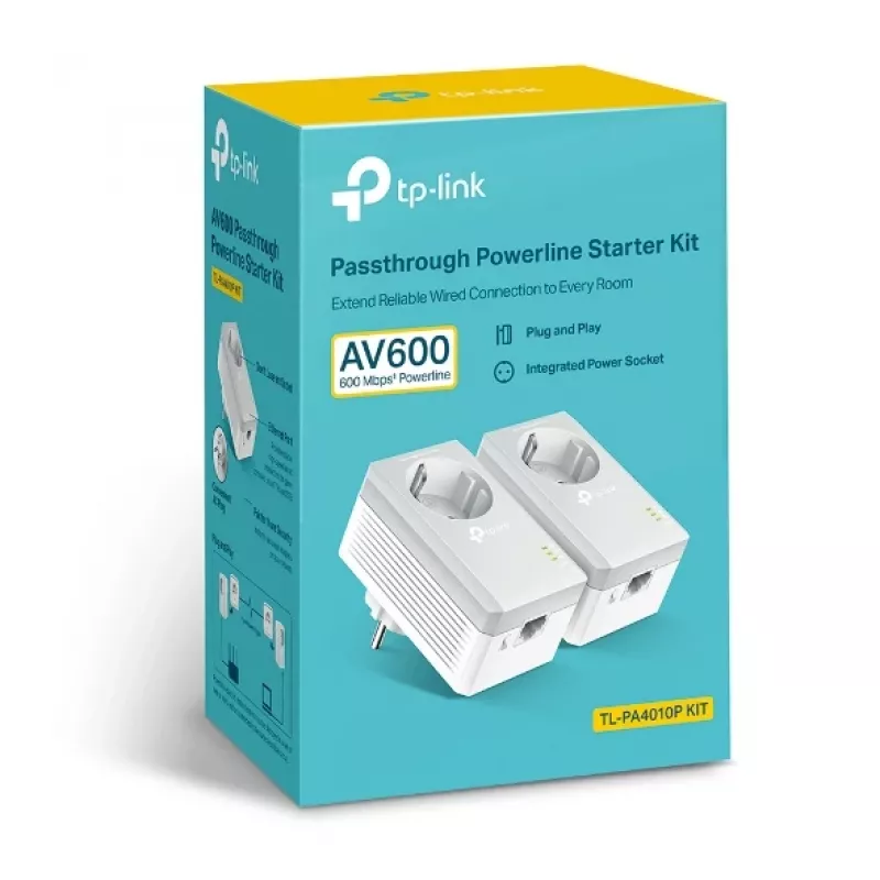 TP-Link TL-PA4010PKIT Powerline 600 starterinis rinkinys, 600 Mbit/s