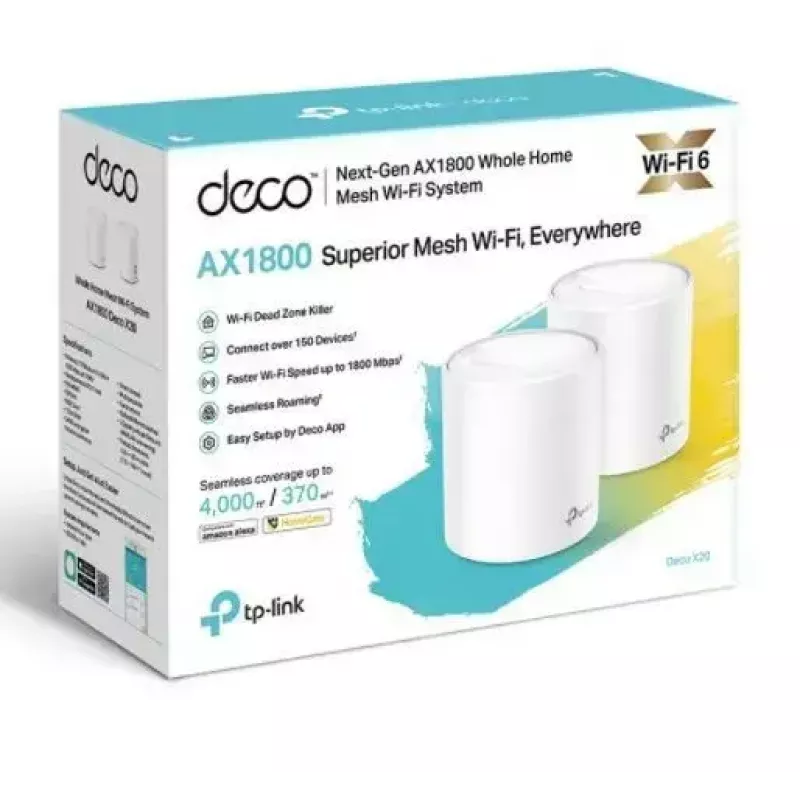 TP-Link Deco X20 AX1800 belaidžio tinklo Wi-Fi 6 sistema (2 vnt.)