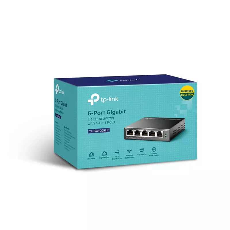 TP-Link TL-SG1005LP tinklo jungiklis, nevaldomas, Gigabit Ethernet (10/100/1000), Power over Ethernet (PoE), juodas