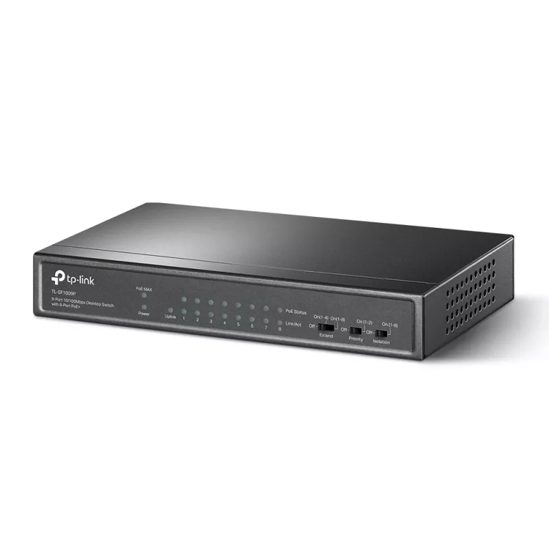 TP-Link TL-SF1009P 9 prievadų 10/100Mbps darbalaukio jungiklis su 8 PoE+ prievadais
