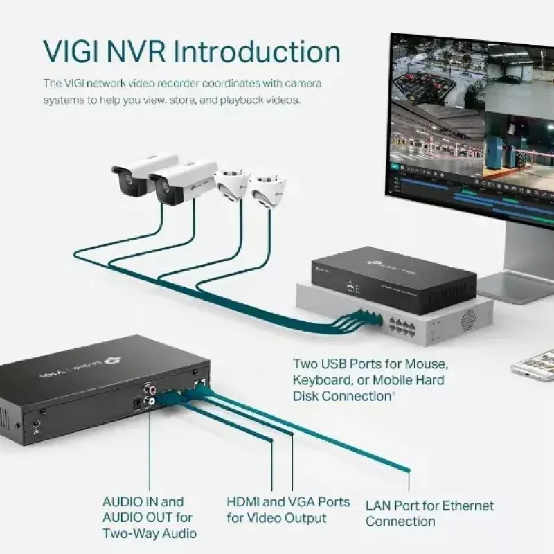 TP-LINK VIGI 8 kanalų tinklo vaizdo registratorius NVR1008H