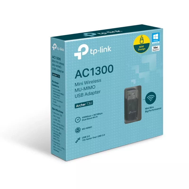 TP-Link Archer T3U belaidis USB adapteris WLAN 867 Mbit/s