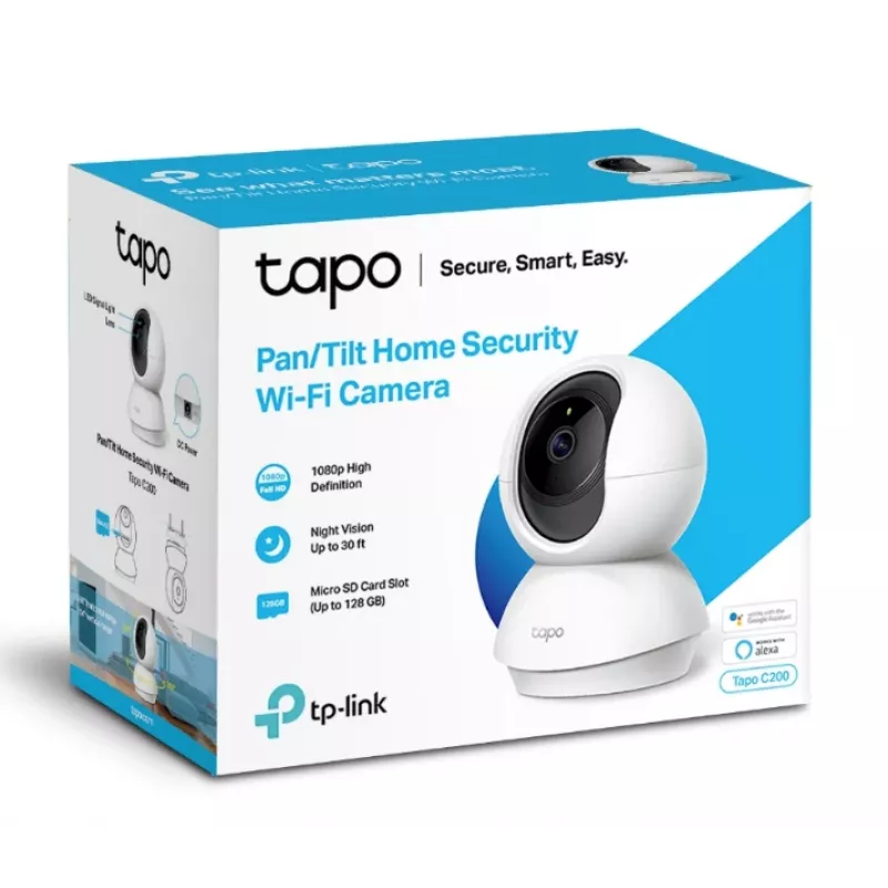 TP-Link Tapo Pan/Tilt Vidaus Wi-Fi IP Kamera, 2K, Naktinis Matymas, Dvipusis Garsas, Palaiko microSD iki 512 GB, Balta