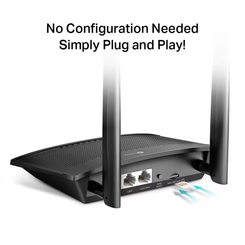TP-Link TL-MR100 belaidis maršrutizatorius Fast Ethernet vieno dažnio (2,4 GHz) 4G juodas