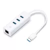 TP-Link UE330 USB 3.0 centrinis įrenginys su Gigabit Ethernet prievadu, baltas