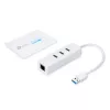 TP-Link UE330 USB 3.0 centrinis įrenginys su Gigabit Ethernet prievadu, baltas