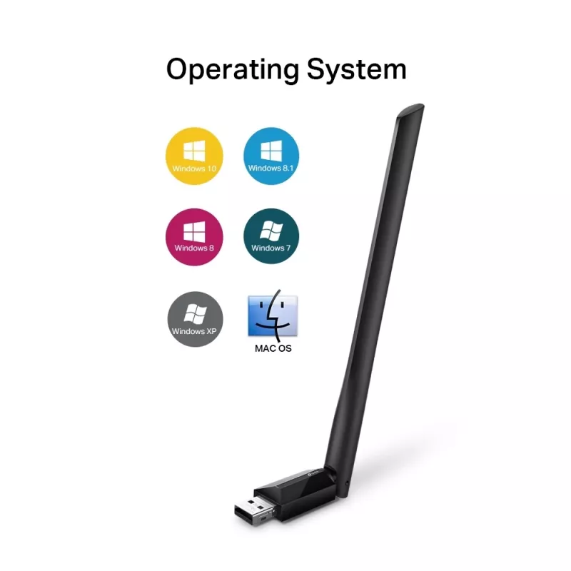 Belaidis USB WiFi adapteris TP-Link AC600 High Gain ARCHER T2U PLUS