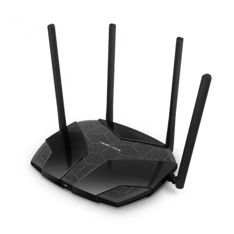Stalinis maršrutizatorius MERCUSYS MR80X — Dviejų juostų Wi‑Fi 6 (802.11ax), 3000 Mbps, 4 išorinės antenos, 3 Gigabit LAN prievadai