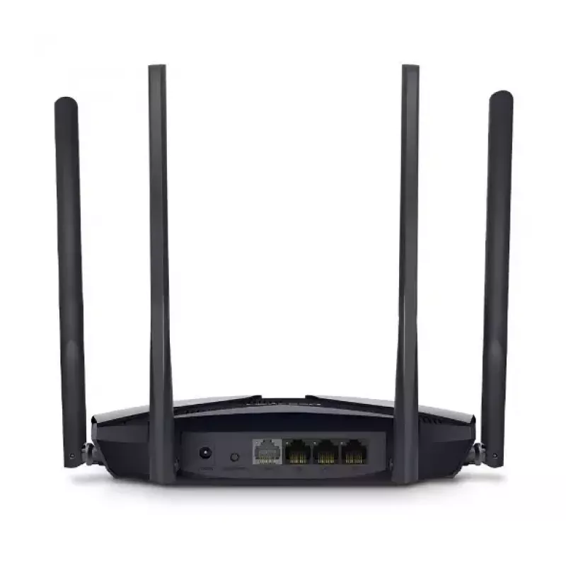 Stalinis maršrutizatorius MERCUSYS MR80X — Dviejų juostų Wi‑Fi 6 (802.11ax), 3000 Mbps, 4 išorinės antenos, 3 Gigabit LAN prievadai