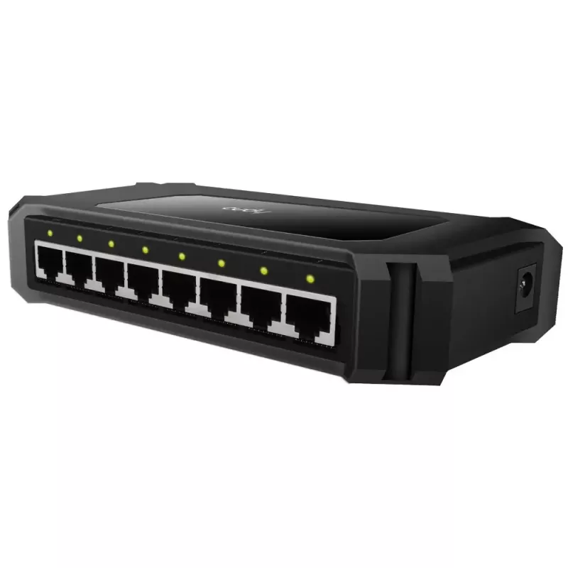 Cudy GS108D tinklo jungiklis 8 prievadų Gigabit Ethernet (10/100/1000), 16 Gbit/s perjungimas, DC 5V, stalinis, juodas