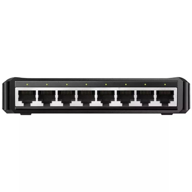 Cudy GS108D tinklo jungiklis 8 prievadų Gigabit Ethernet (10/100/1000), 16 Gbit/s perjungimas, DC 5V, stalinis, juodas