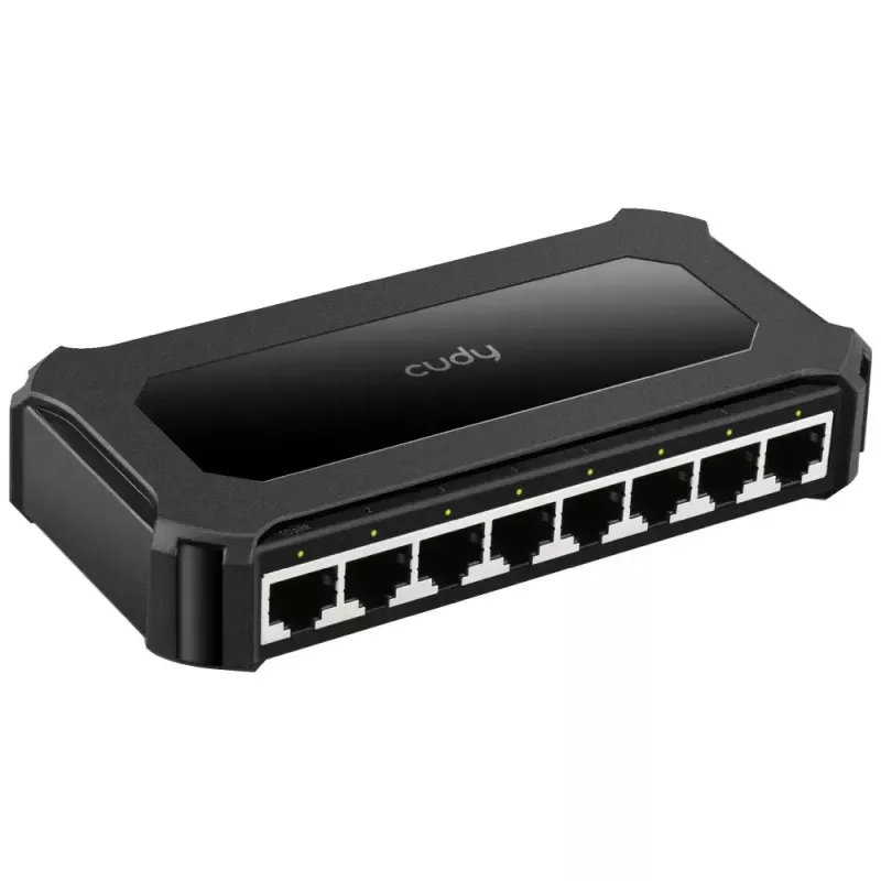 Cudy GS108D tinklo jungiklis 8 prievadų Gigabit Ethernet (10/100/1000), 16 Gbit/s perjungimas, DC 5V, stalinis, juodas
